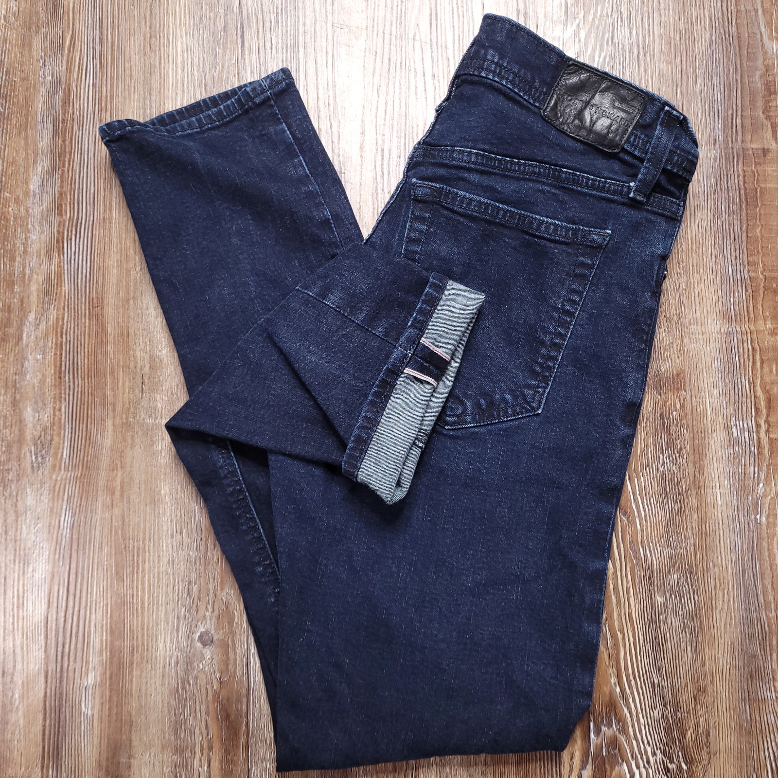 Crosby & Howard Red Line Selvedge Slim Stretch Dark Wash Preppy Jeans 30x29