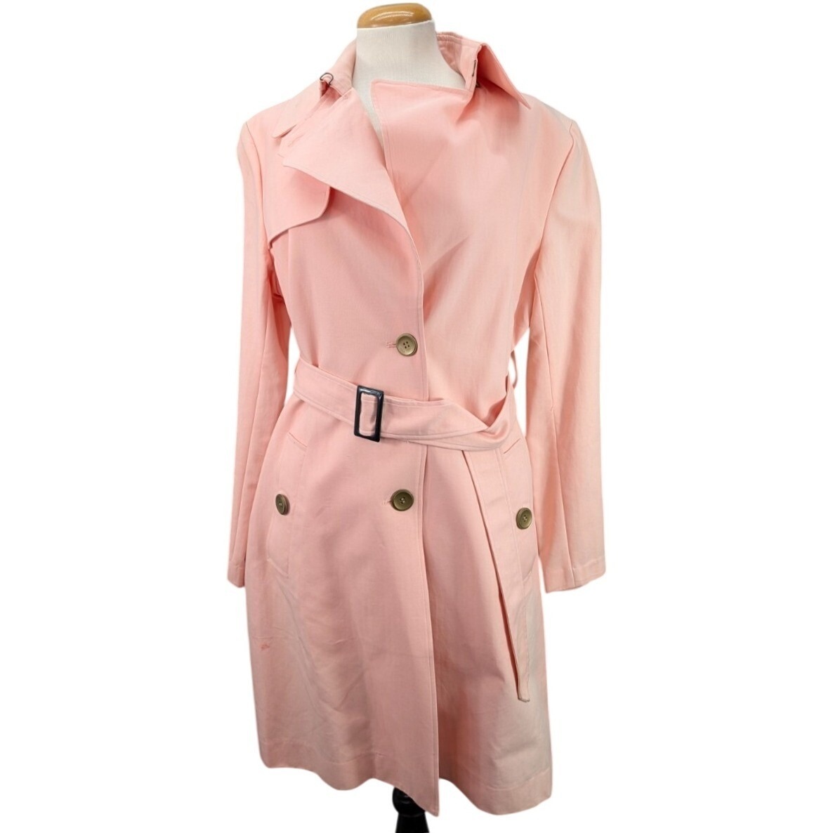 Vintage Seven City Womens Belted Rain Trench Coat Old Money Pastel Pink Sz L NWT