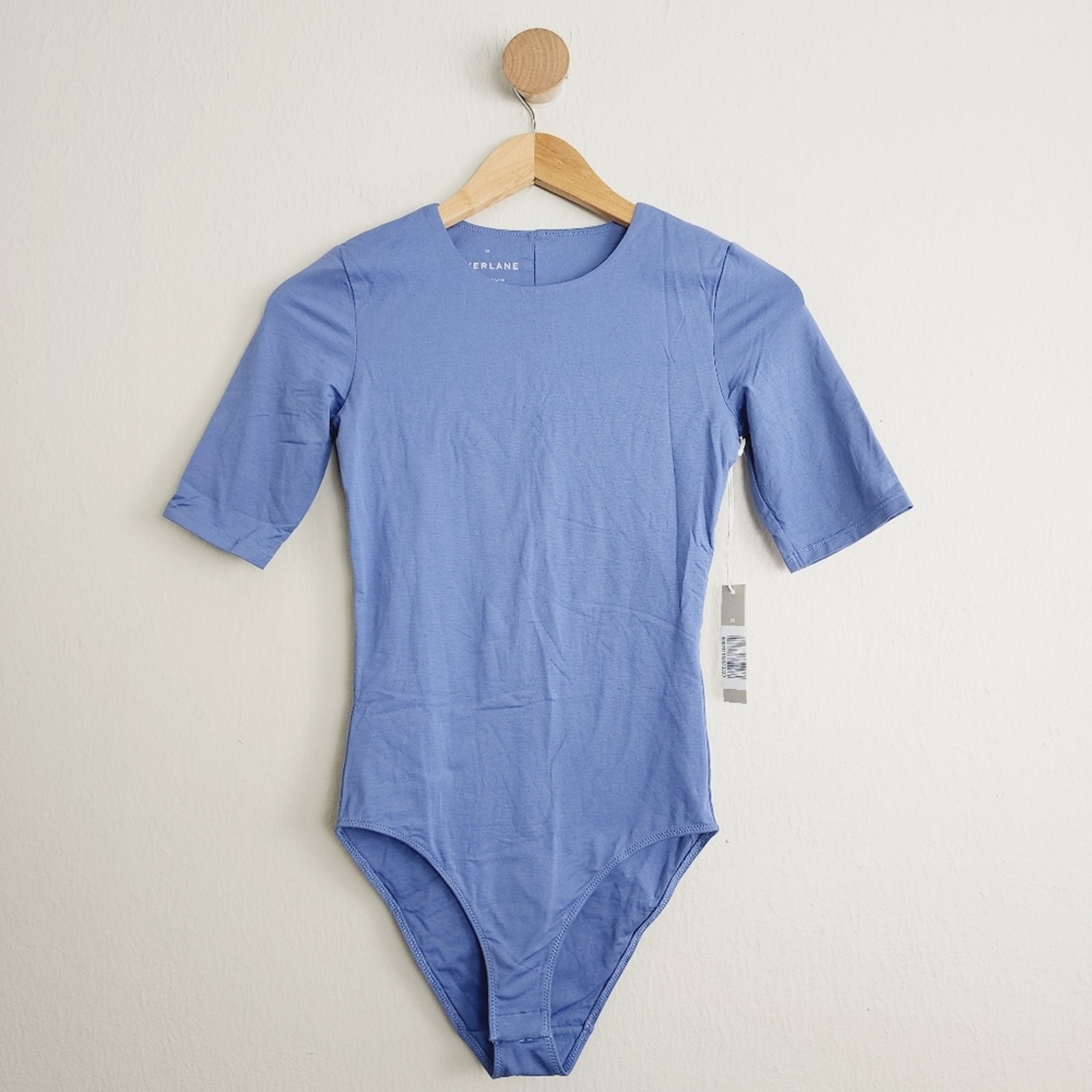 NWT Everlane Blue The Short Sleeve Crewneck Bodysuit