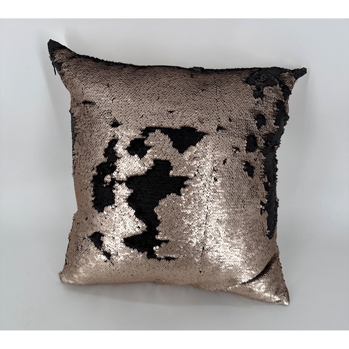 Aviva Stanoff Bronze & Black Sequin Reversible Accent Luxury Down Filled Pillow