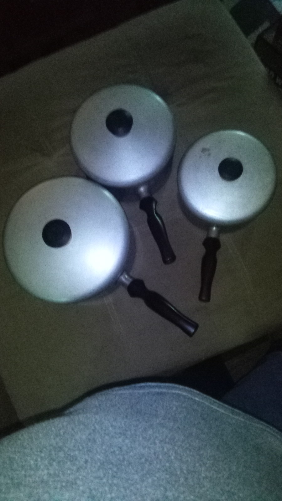 Set of Three Vintage Wear-Ever Semi Heavy Aluminum Sauce Pan Pots