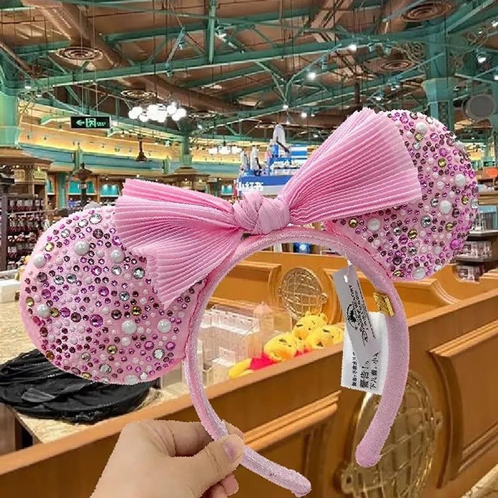 US Disney Parks BaubleBar 2021 Minnie Ears Millennial Pink Bow Headband NWTUS
