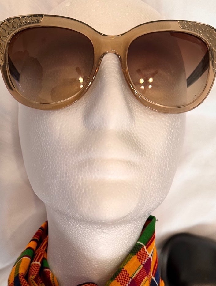 COACH NY BROWN TORTOISE/CRYSTAL LIGHT BROWN SUNGLASSES WITH COACH LOGO HC8171