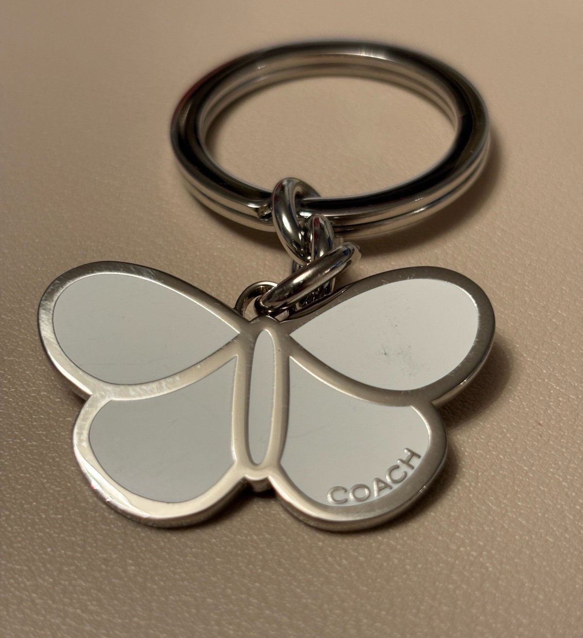 COACH VINTAGE Butterfly Key Fob/Purse Charm - white