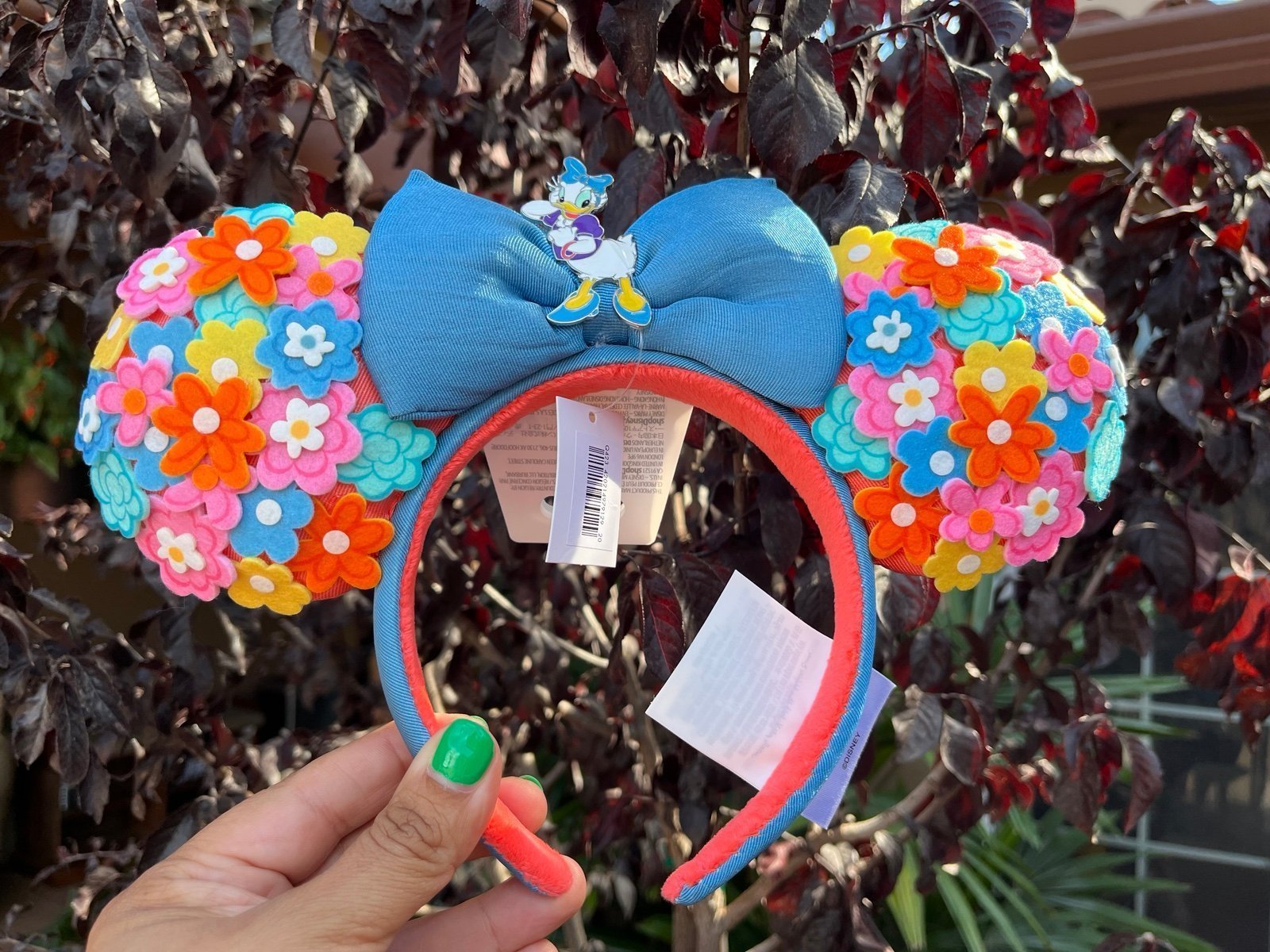 Disney Parks 2023 Daisy Duck Floral Minnie Mickey Mouse Bow Ear Headband NEW