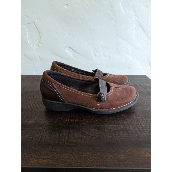 Clarks Artisan Mary Jane Brown Leather Shoes - Size 8