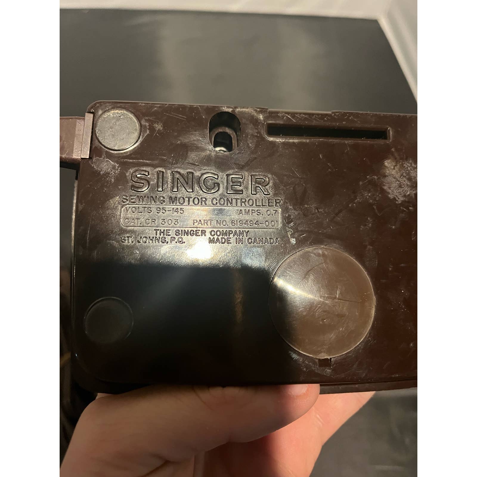 Singer 619494-001 Sewing Machine Foot Pedal Motor Controller CR 303 Singer 619494-001 Sewing Machine Foot Pedal Motor Controller CR 303
