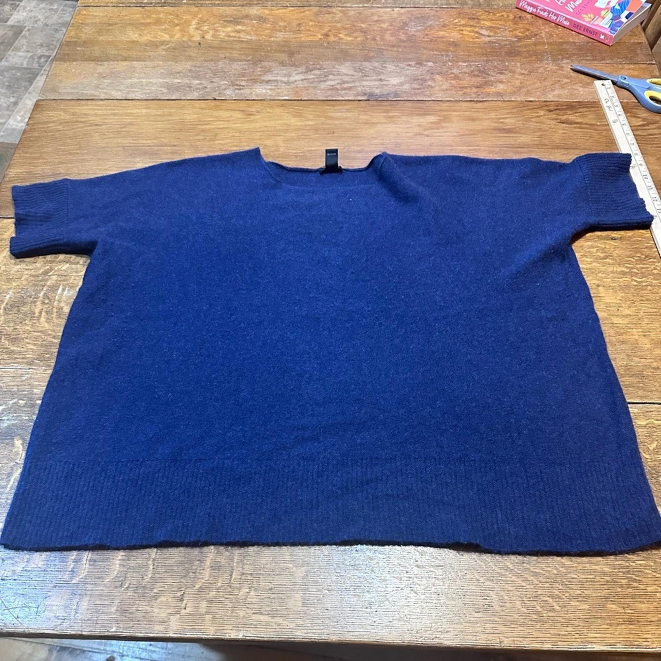 Only mine 100% cashmere women's short sleeved sweater navy blue sz XL