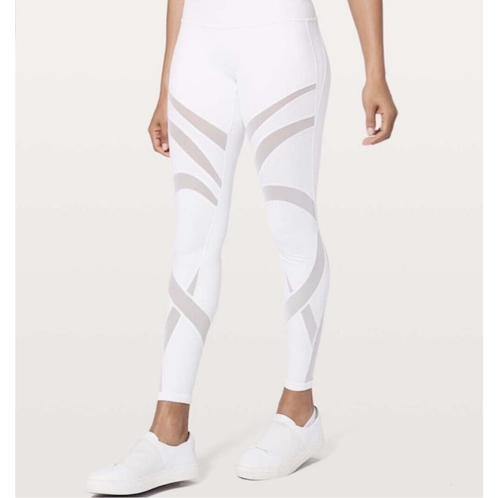 NWT LULULEMON Wunder Under HR 7/8 (28 ) Tight Mesh Sz8 White
