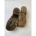 Vintage Womens 9.5 Distressed Leather Platform Clogs Brown