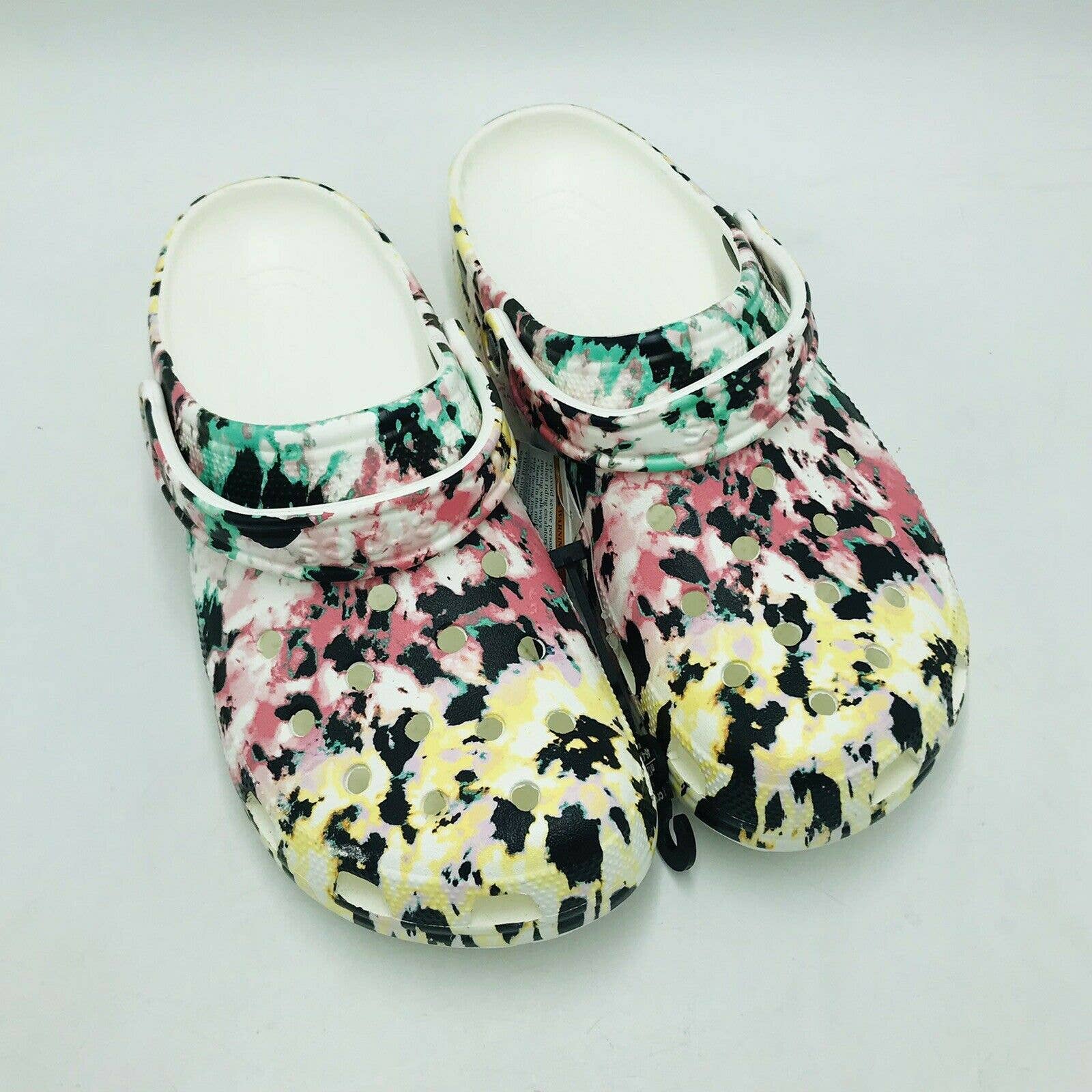 Crocs Men's 12 Classics Tie Dye Mania Clog Green Pink Yellow NWT