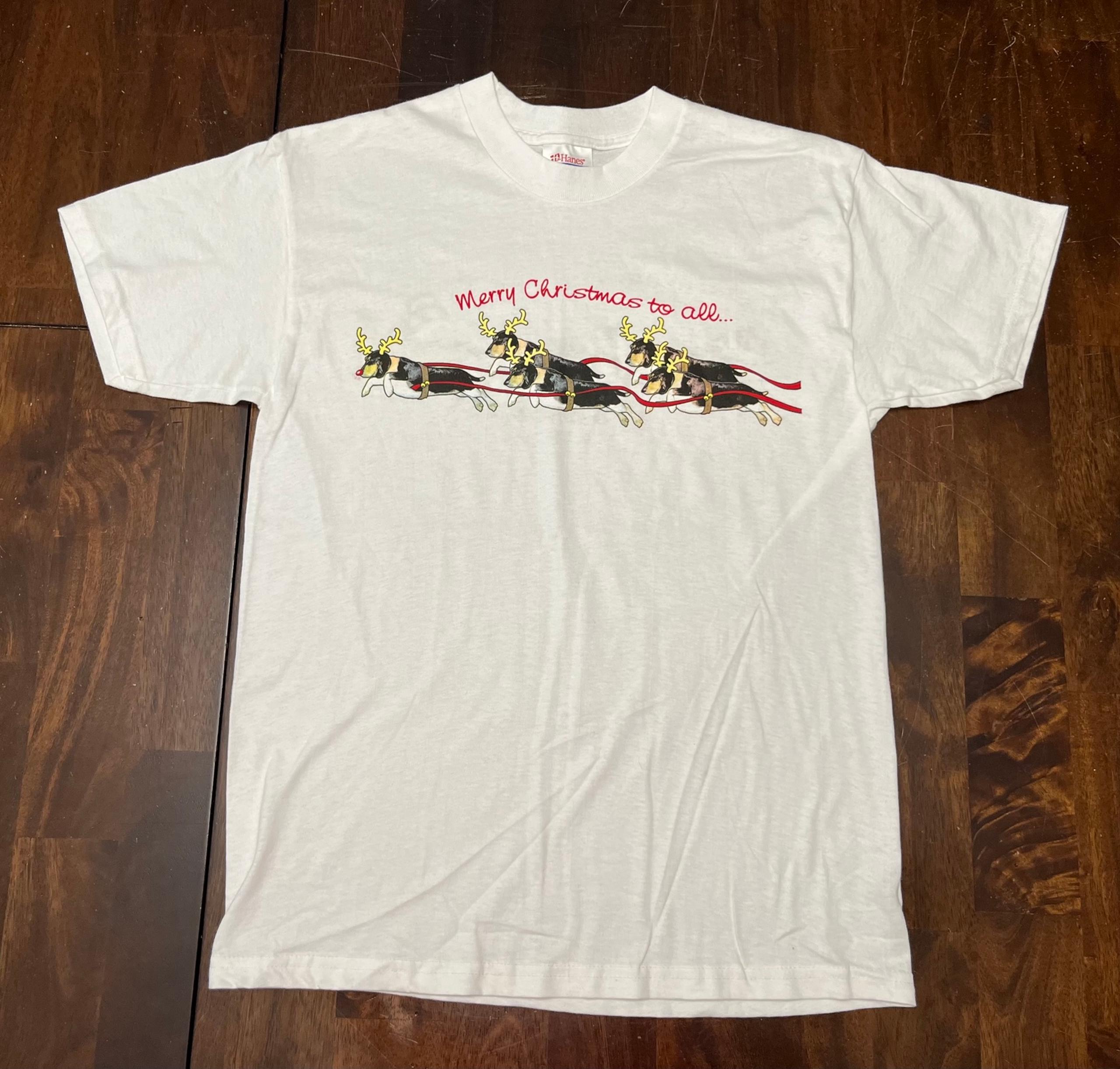 Christmas Coonhound/Beagle Christmas T-Shirt Youth Size Large (14-16)