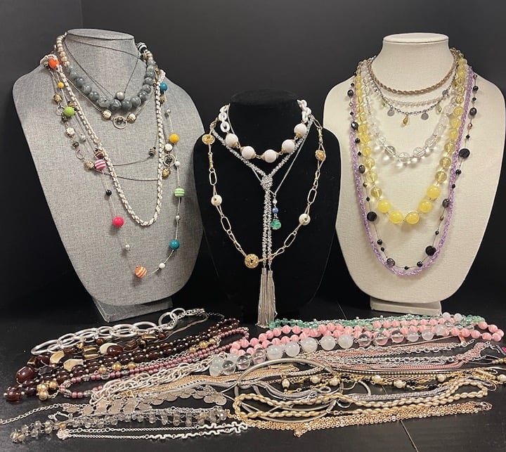 50 Vintage to Modern Necklaces Chain Bead Multi Strand