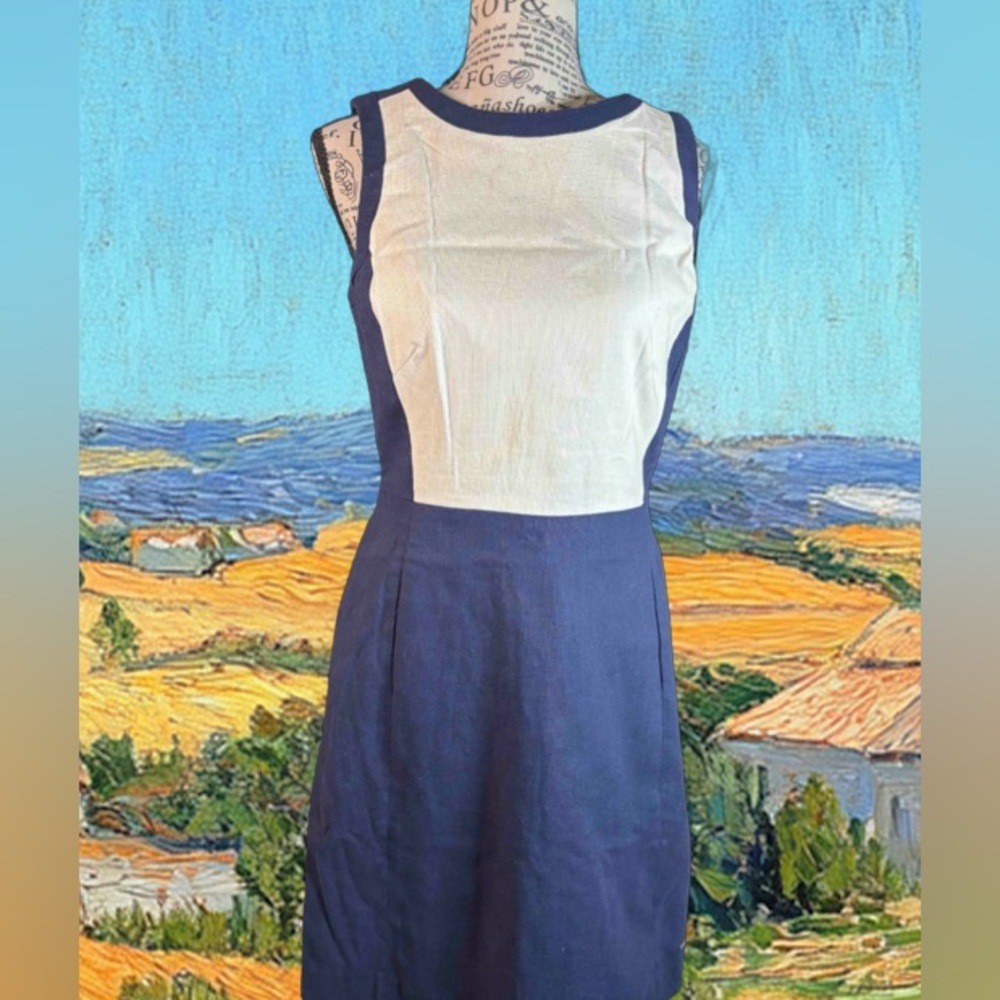 Tommy Hilfiger Dress Womens 8 Blue Linen A-Line