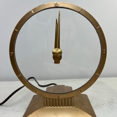 Vintage Jefferson Golden Hour Electric Mystery Clock 1950s Mid-Century Working
