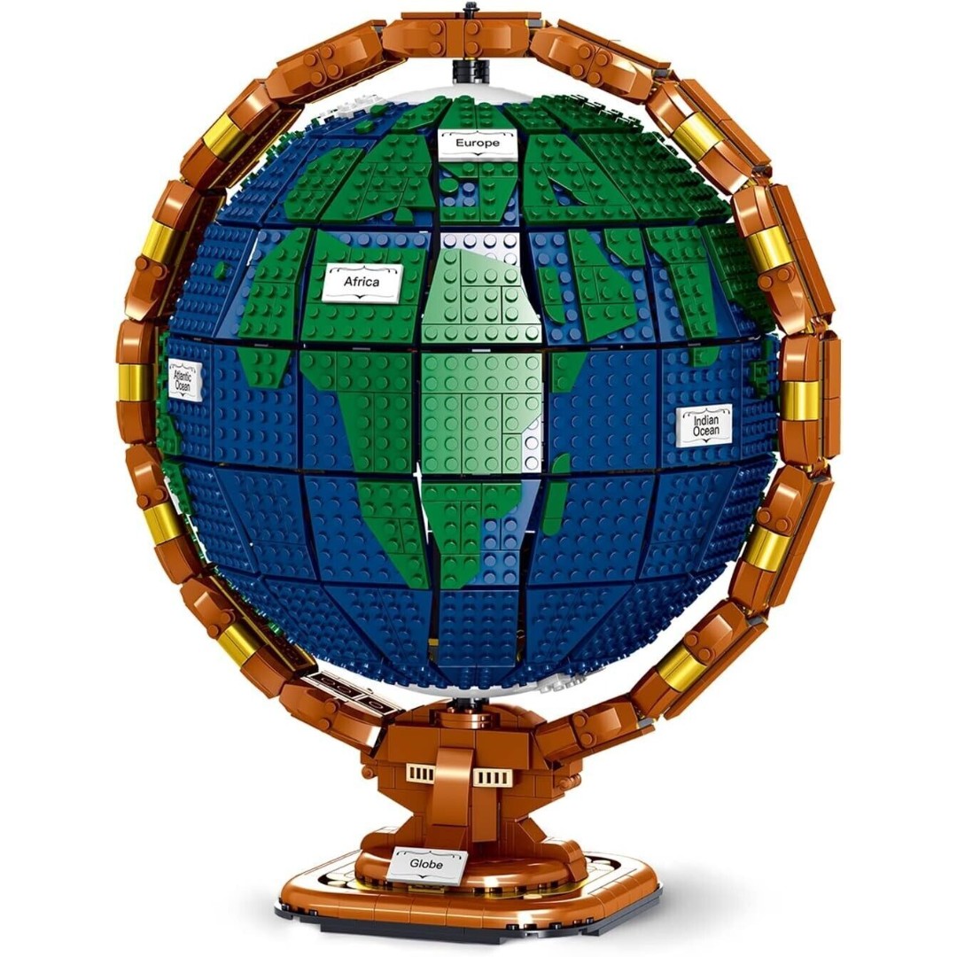 Globe Building Set Model 2514 Pcs Build Spinning Home Decor World Map Zhe Gao