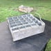 Vintage Galvanized Steel Glass Beer Bottle Crate w/Side Handles Zinc Coated 1950