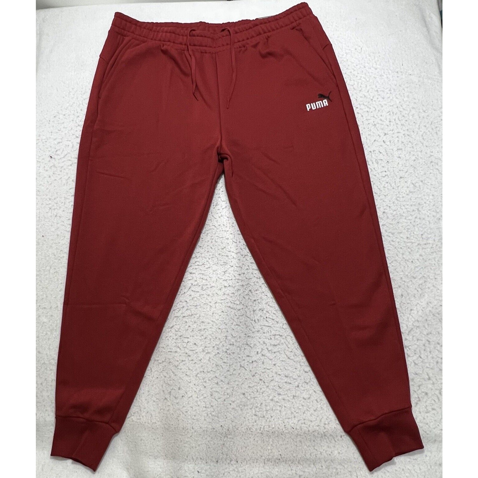 PUMA Men's 3XL Fleece Lined Athletic Jogger Drawstring Sweatpants Maroon Red