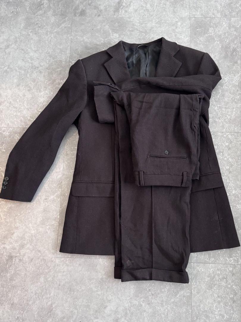 Brown Stripe Tailored Jacket and Pants Set