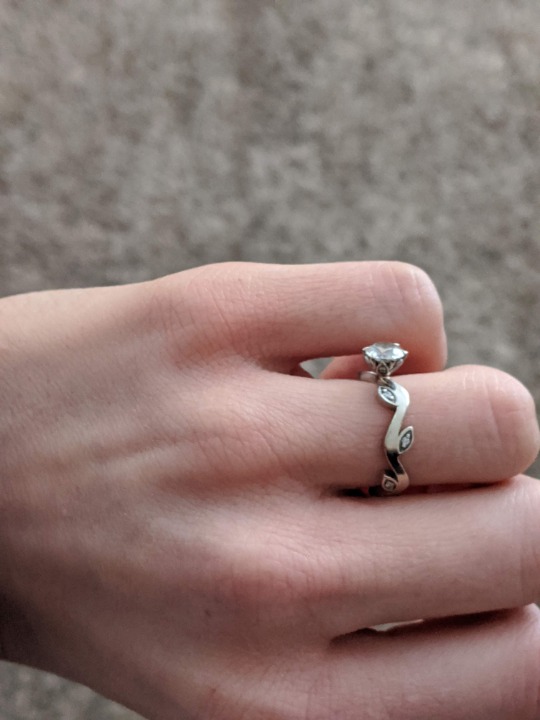 Custom Leaf/Flower Detail Diamond Ring