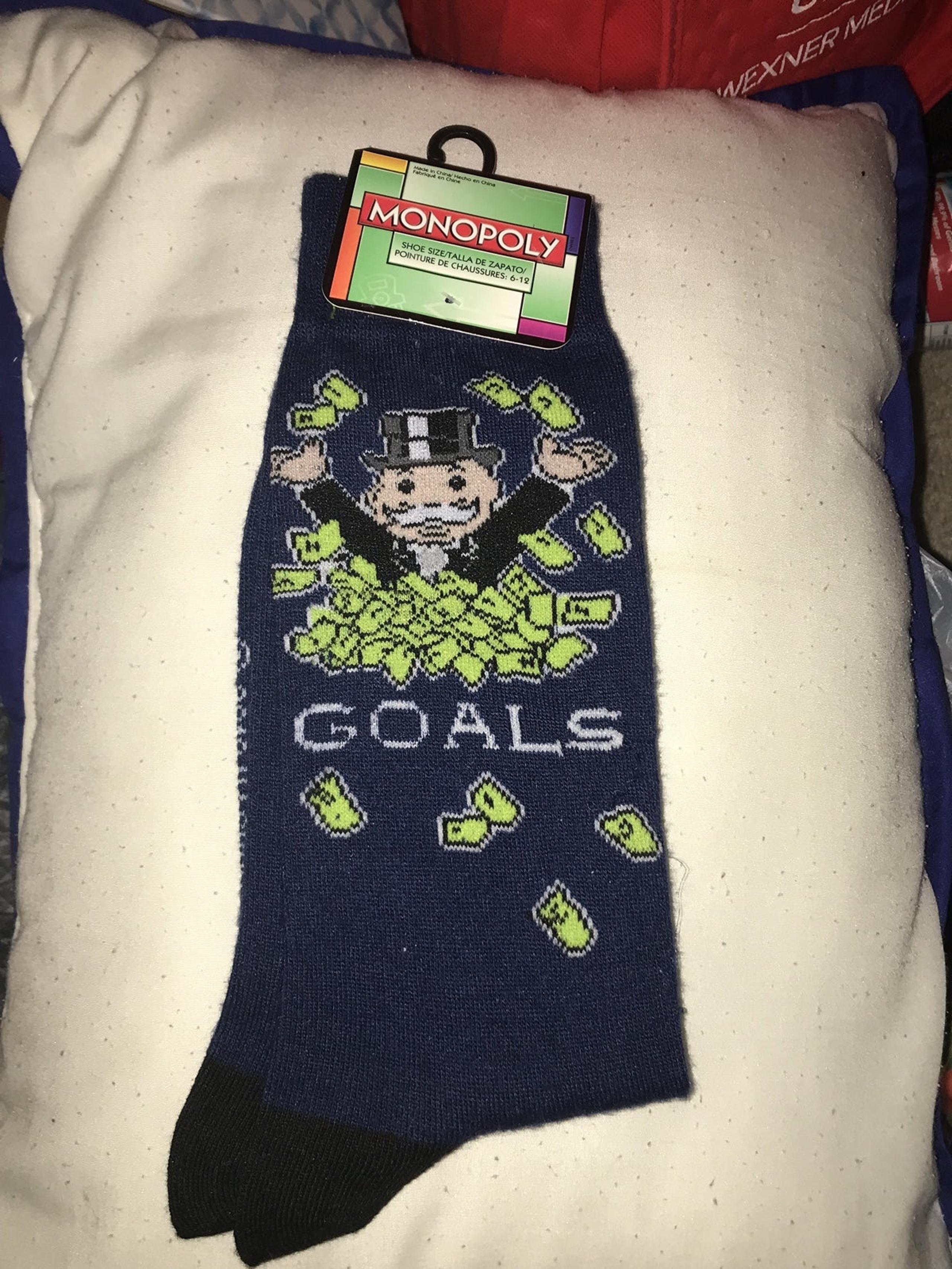 New Mens Monopoly Crew Socks Size 6/12