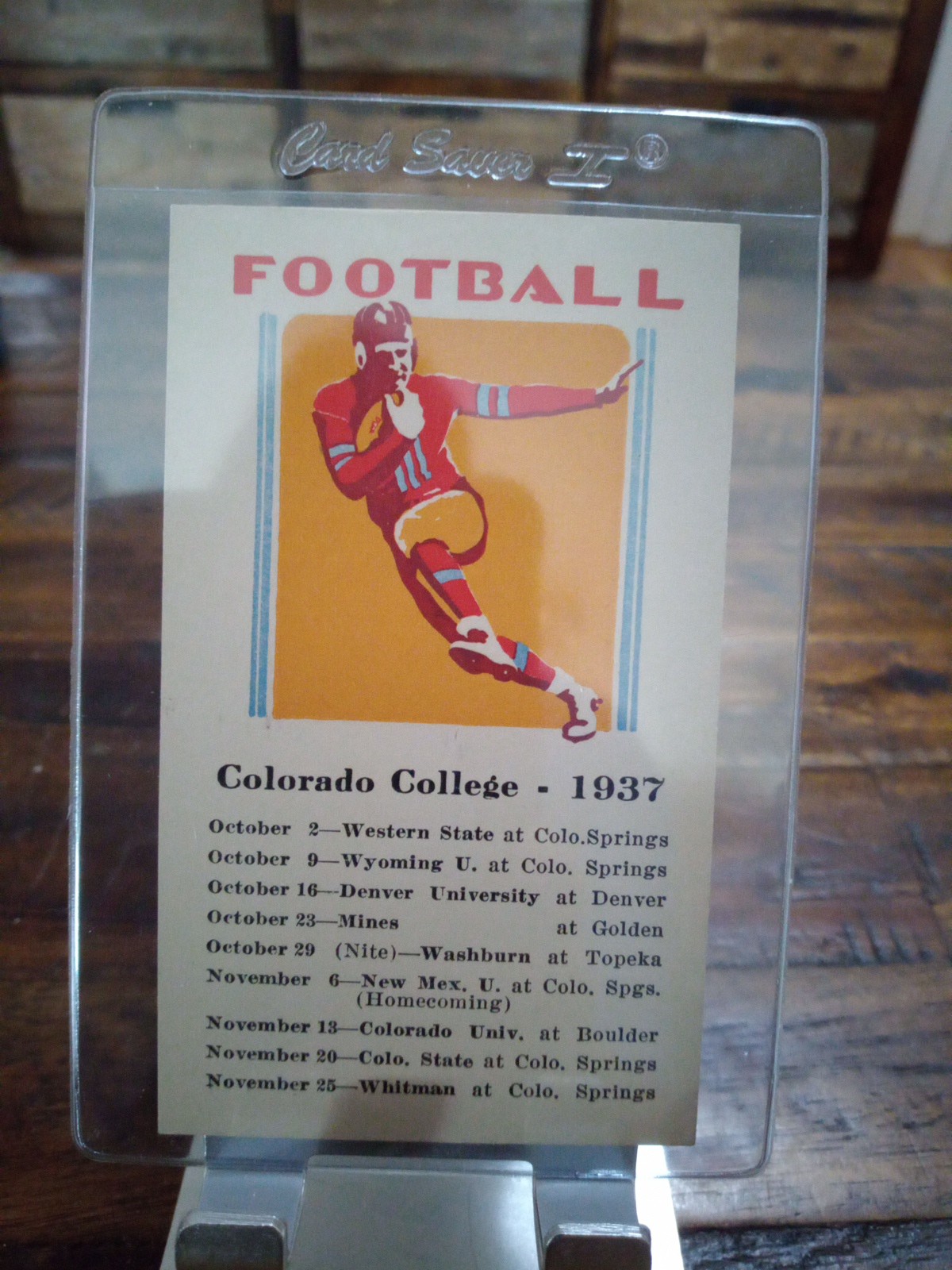 1937 Colorado College pocket football schedule