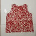 Chicos Women's Size 4 Ikat 100% Linen Knit Pattern Tank Top Flame Scarlet /White