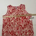 Chicos Women's Size 4 Ikat 100% Linen Knit Pattern Tank Top Flame Scarlet /White