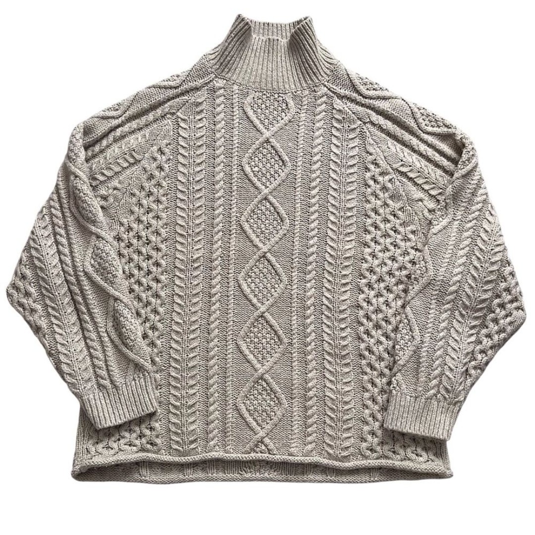 Essentials Fear of God Cableknit Mock Turtlenck Beige Chunky Streetwear Size XL