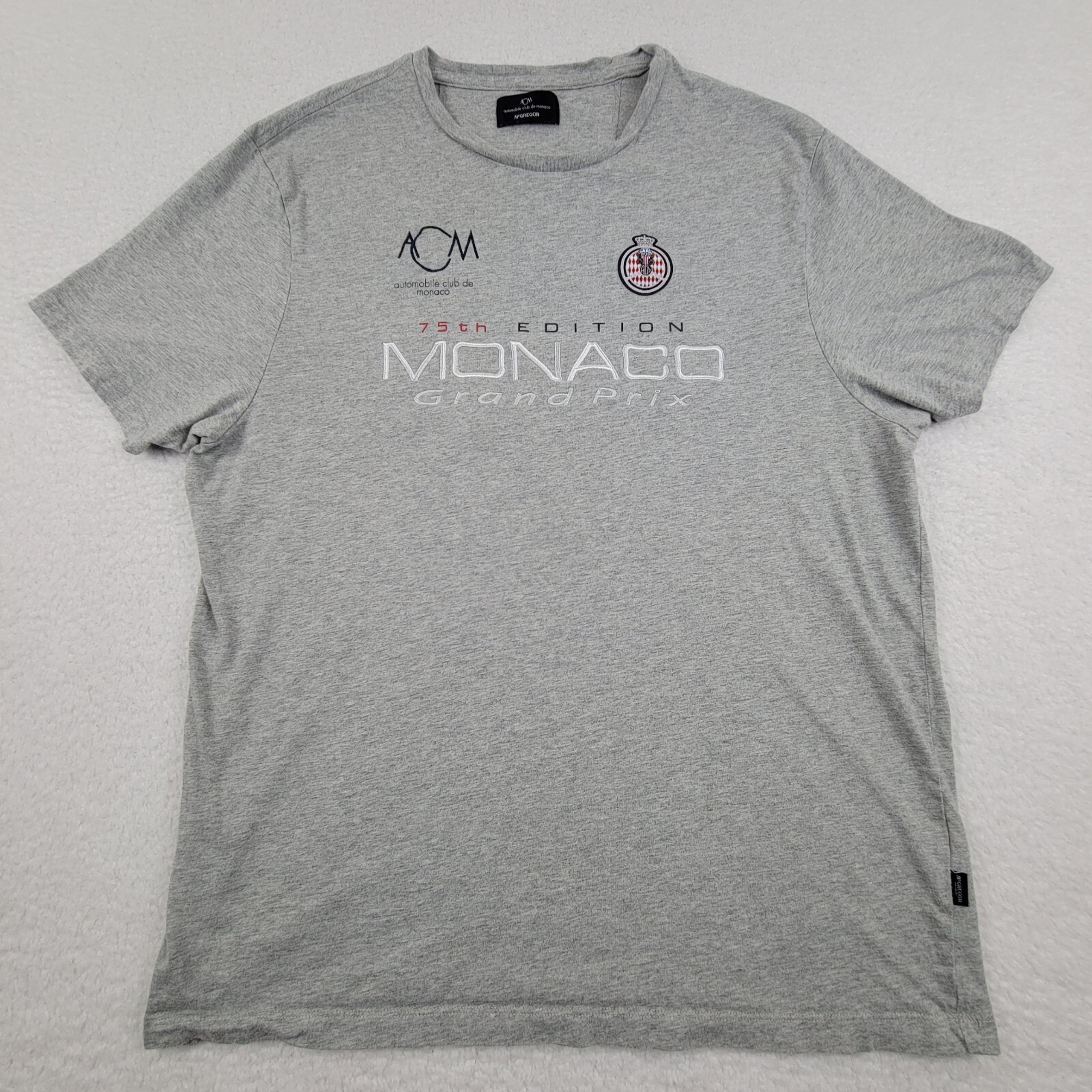 McGregor ACM Monaco 75th Edition Crewneck T-Shirt Measures Mens Large L Gray