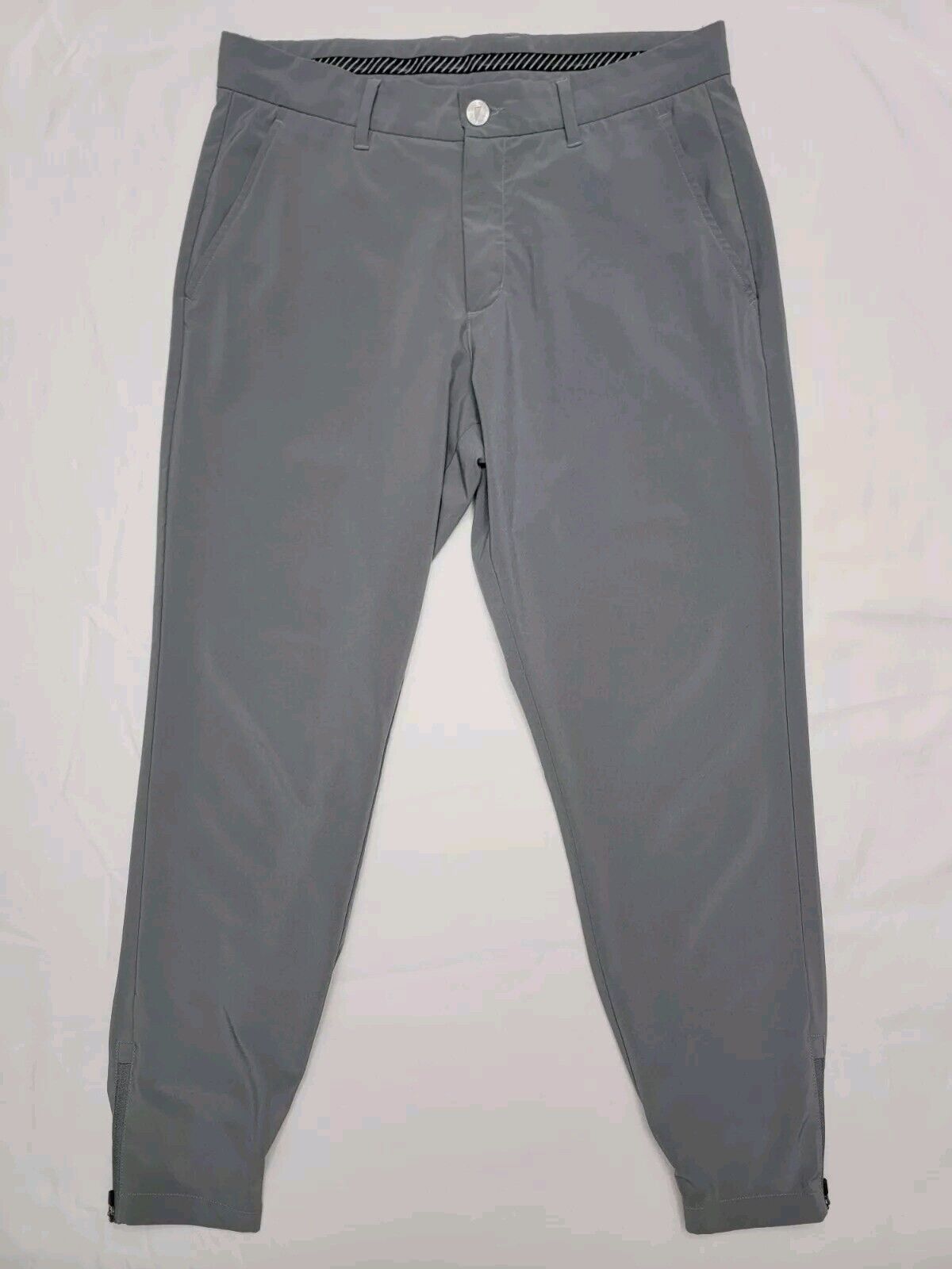 Primo Jogger Golf Pants Men 32 Short Gray Stretchy Ankle Zip Performance Gripper