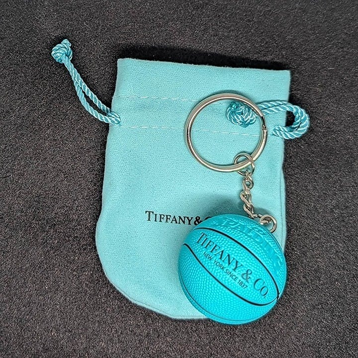 ♂♀ Spalding Tiffany Blue Basketball Keychain Bag Charms New Free Shipping