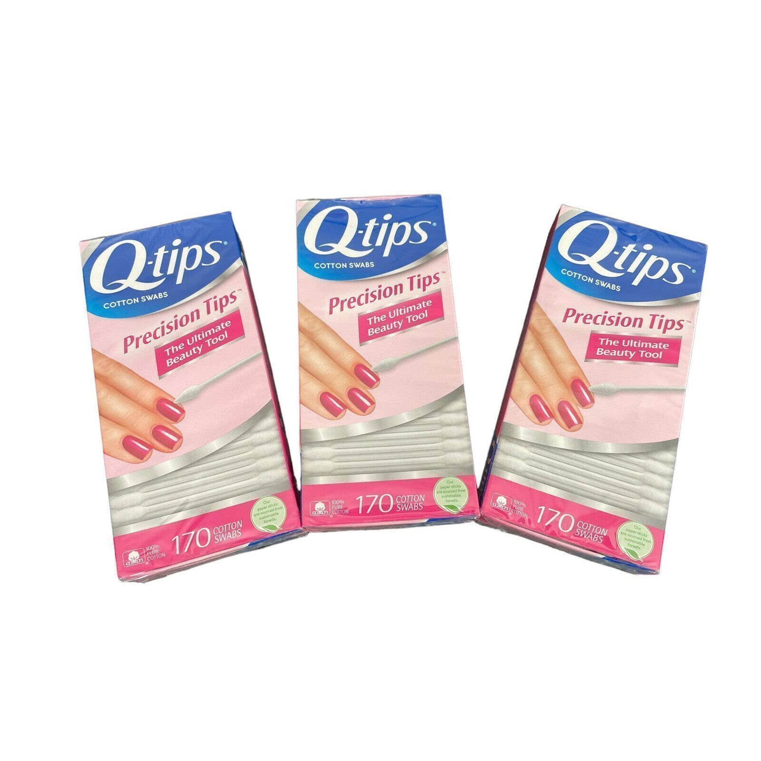 Lot Of 3 Q-Tips Cotton Swabs Precision Tips 170 Count Each