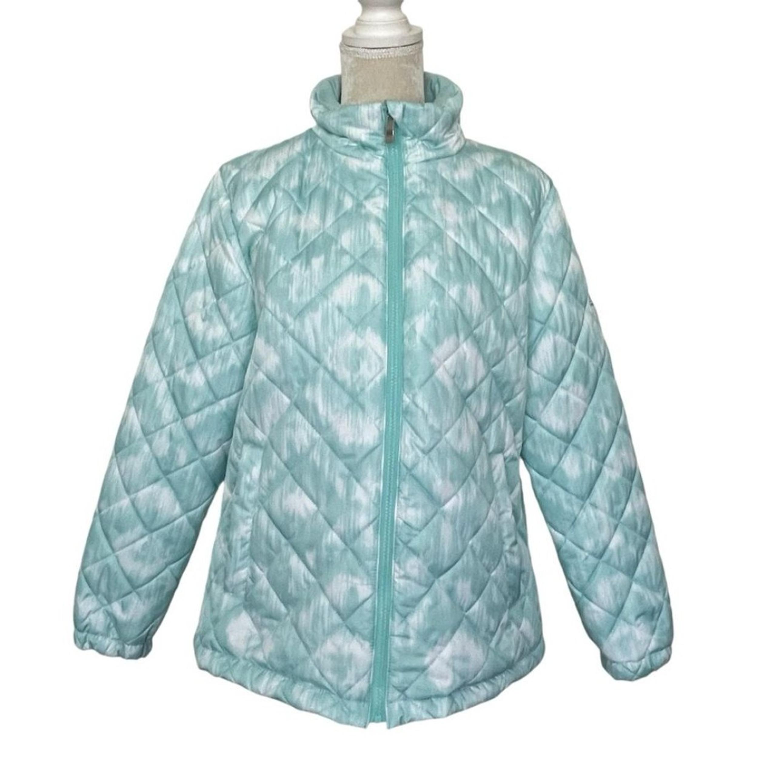 Zeroxposur Quilted Puffer Jacket Women’s Size XL Mint White Water Wind Resistant