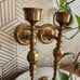 Vintage Pair Gatco Solid Heavy Brass Wall Sconce Candlestick Holders