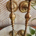 Vintage Pair Gatco Solid Heavy Brass Wall Sconce Candlestick Holders