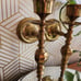 Vintage Pair Gatco Solid Heavy Brass Wall Sconce Candlestick Holders
