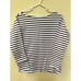 Everlane Women Long Sleeve Thin Burgundy Striped Tee Size XS, Heavy Weight Knit