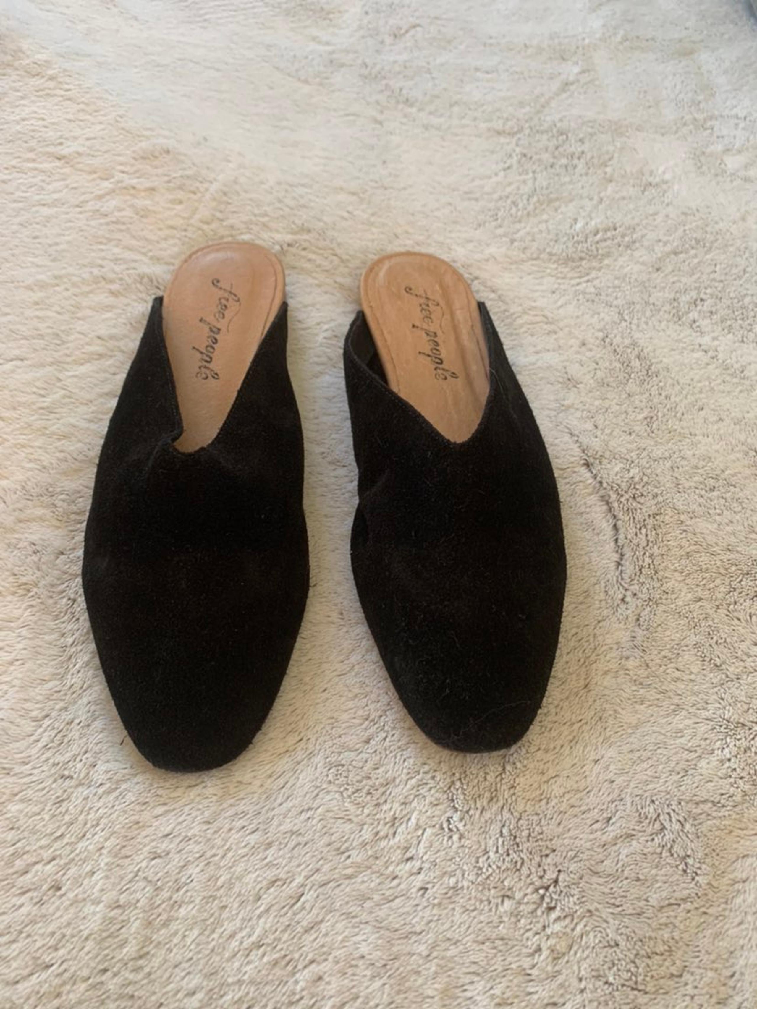 Free People Suede Slip On Mules