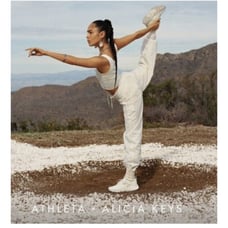 Athleta Alicia Keys Magnolia White Keys High Waist Utility Cargo Pant Sz 12 NWOT