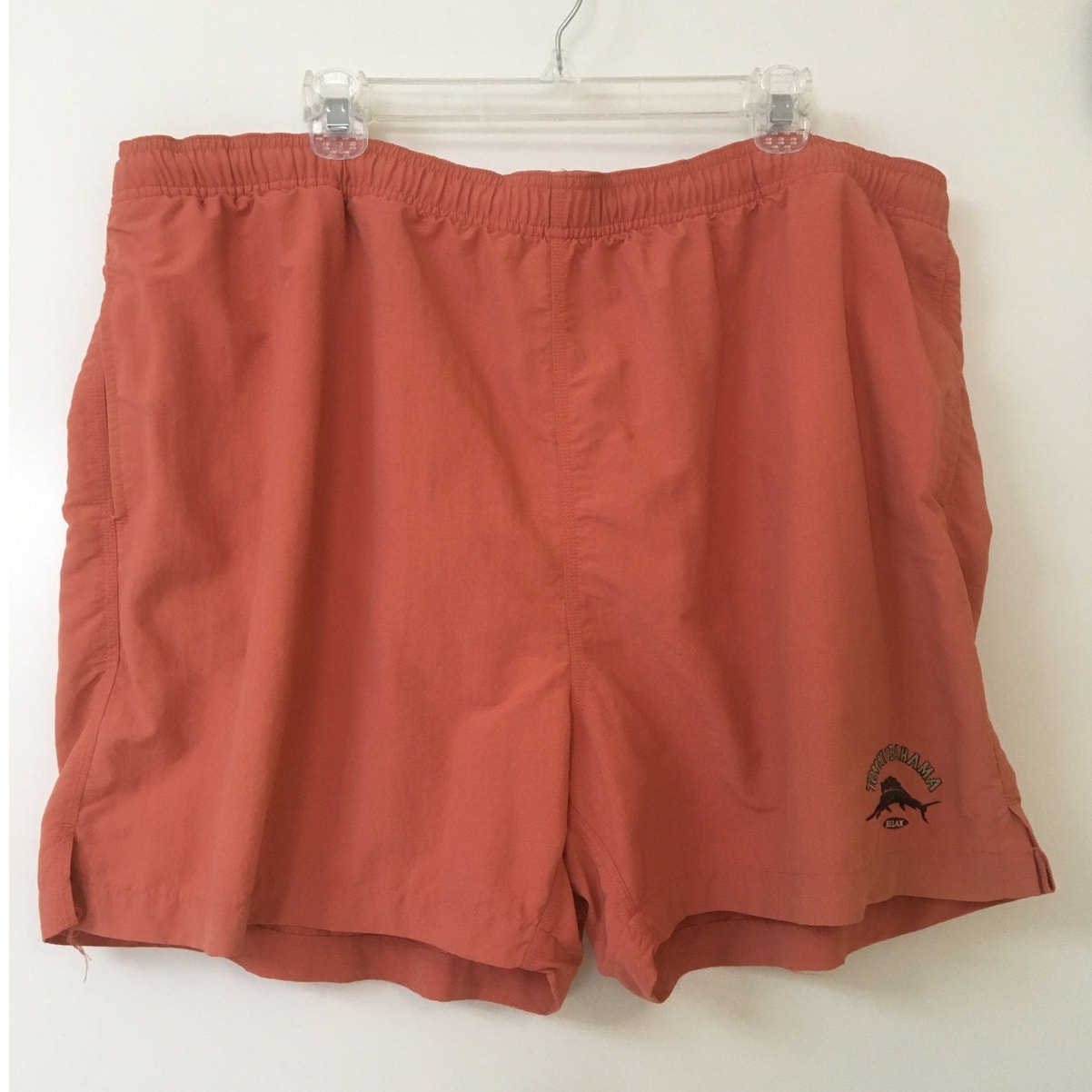 Tommy Bahama Relax Coral Orange XXL Swim Shorts Trunks Elastic Draw String Waist