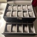 20 Digits Double Drawer PU Leather Watch Case Organizer Storage Box for Quartz W