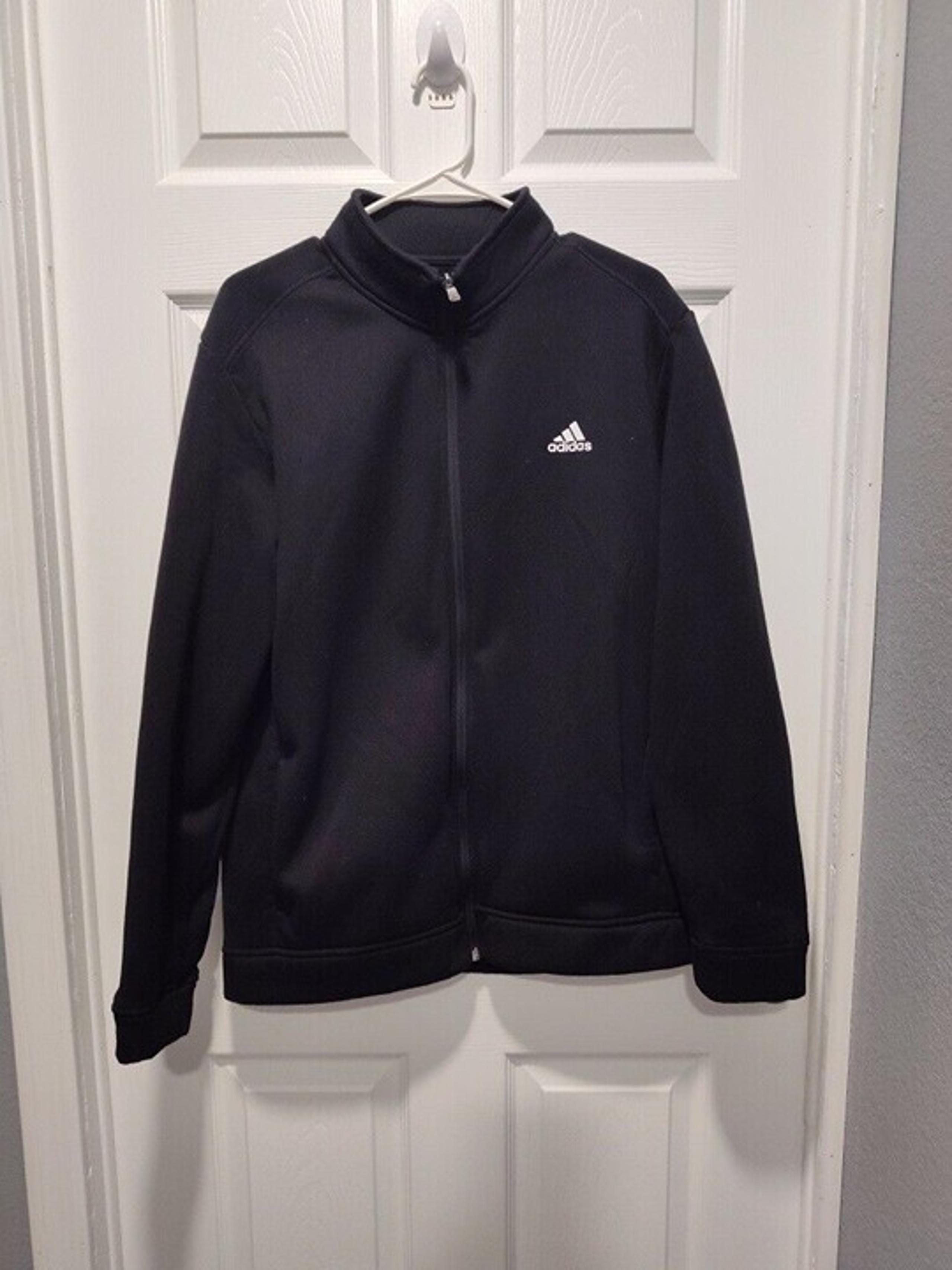 Adidas Golf Full Zip Black Men's Fleece Jacket Sweatshirt Size LARGE