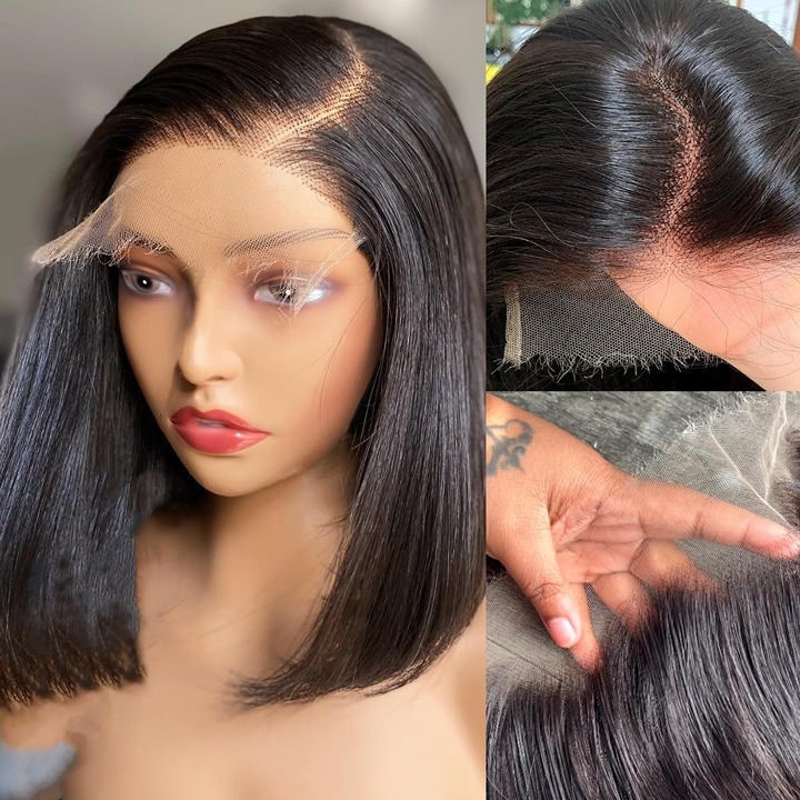human hair lace front wig