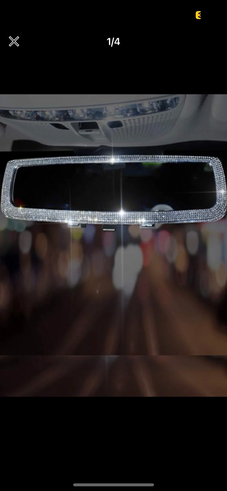 Rhinestone bling car mirror
