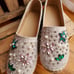 NEW SHEIN Sz 8/39 Flat Slip On Espadrille Shoes With Rinestones And Pearls