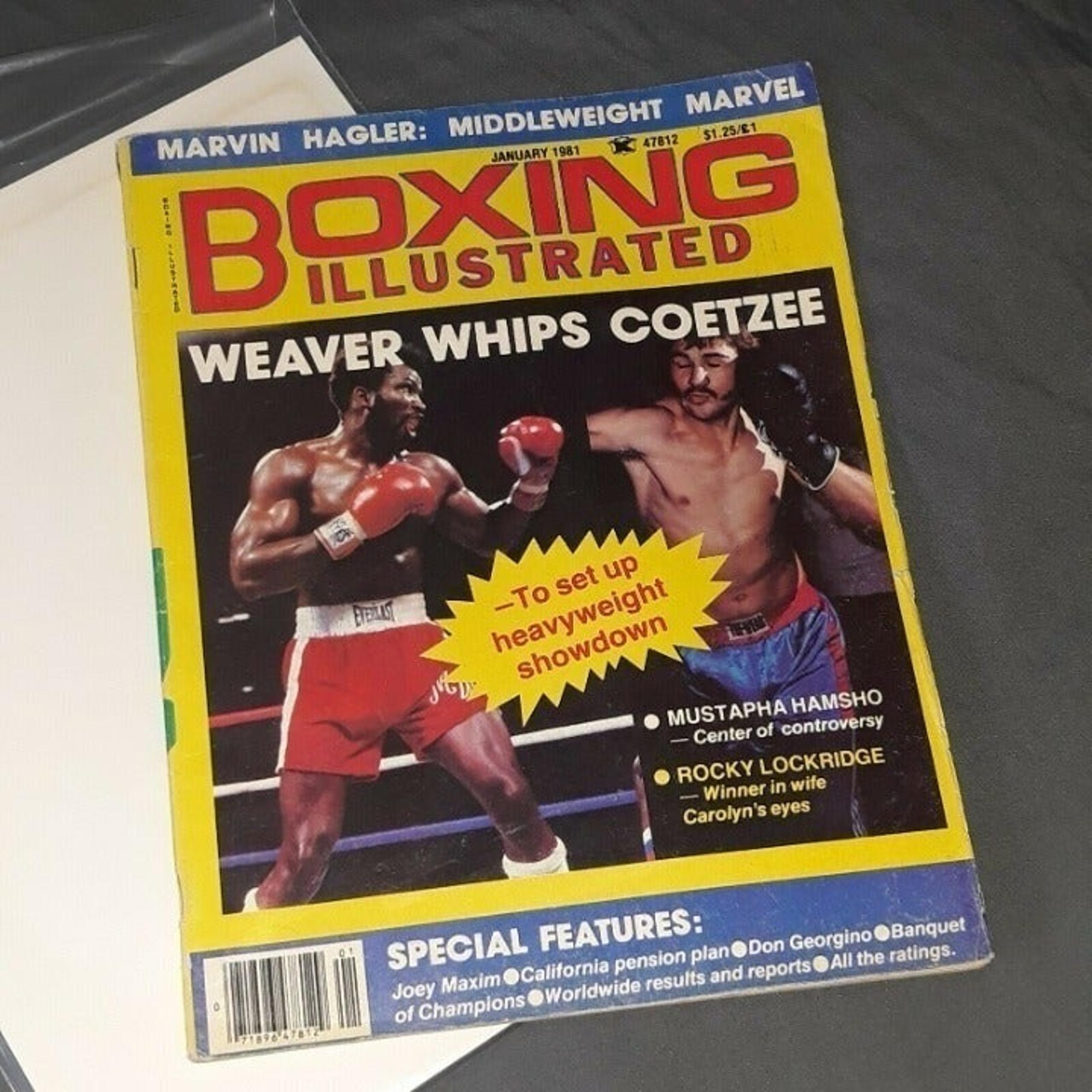 Vintage BOXING ILLUSTRATED Magazine January 1981 Marvin Hagler Weaver Coetzee