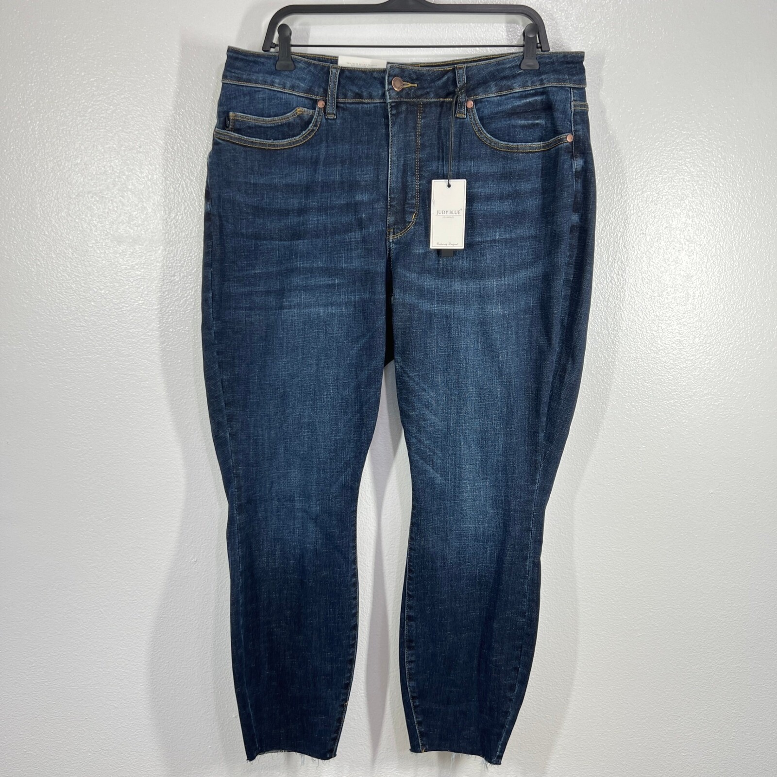 Judy Blue High Waist Ankle Skinny Jeans Tummy Control Dark Wash Plus Size 18W