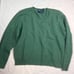 Polo Ralph Lauren Mens Green 100% Lambs Wool V Neck Pullover Sweater XL L041222