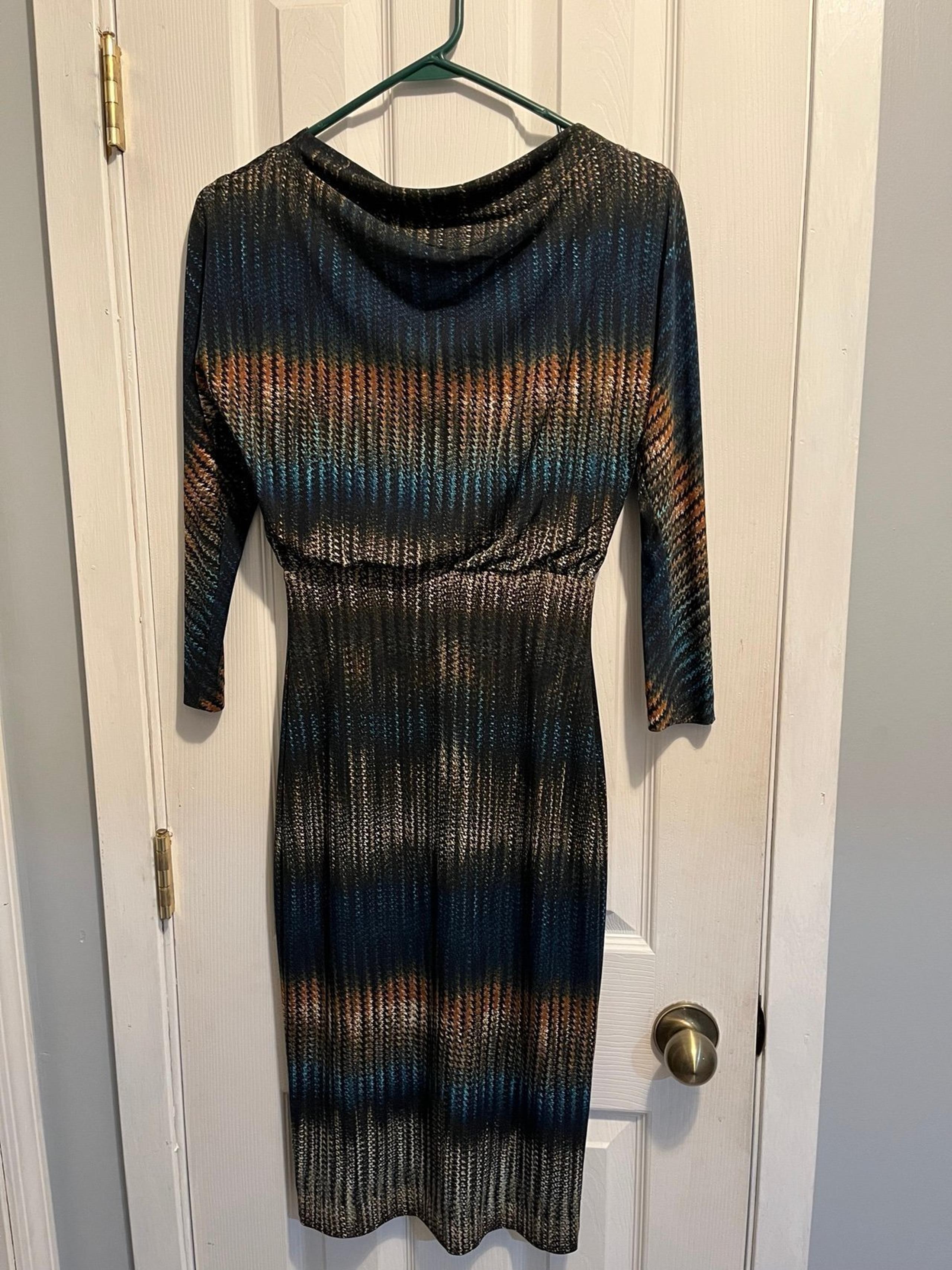 Badgley Mischka Body Con Multicolored Dress Sz P/XS